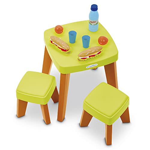 Jouets Ecoiffier 4620 Tisch mit Picknick + 2 Hocker, Mehrfarbig von Ecoiffier
