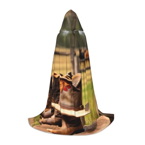 Cowgirl-Stiefel, Hut in Bauernhöfen, bedruckt, mit Kapuze, Zauberer-Robe, Halloween, Umhang, Mittelalter, Renaissance, Cosplay, Weihnachten, Party-Outfits Cowgirl-Stiefel, Hut in Bauernhöfen, bedruckt, mit Kapuze, Zauberer-Robe, Halloween, Umhang, Mittelalter, Renaissance, Cosplay, Weihnachten, Party-Outfits von EdWal