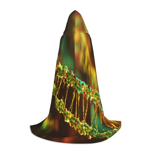 DNA-Kette, Fotodruck mit Kapuze, Zauberer-Robe, Halloween, Umhang, Mittelalter, Renaissance, Cosplay, Weihnachten, Party, Outfits von EdWal