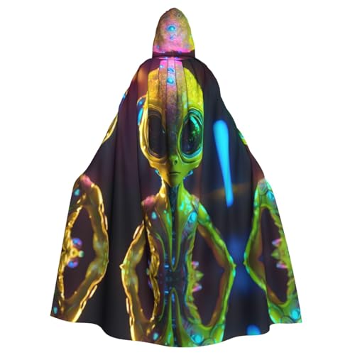 EdWal Alien Planet Print Halloween Zauberer Hexe Umhang mit Kapuze für Erwachsene Männer Frauen Cosplay Kostüme von EdWal