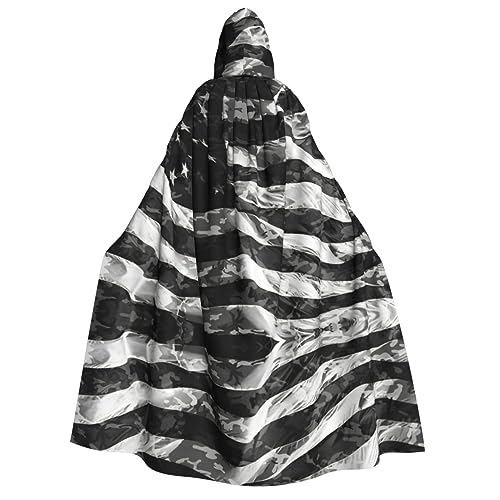 EdWal Camouflage-Umhang mit amerikanischer Flagge, Unisex, Erwachsene, Kapuzenumhang, Karnevals-Umhang für Halloween, Cosplay-Kostüme von EdWal