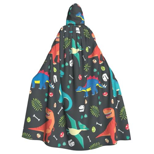 EdWal Cartoon-Dinosaurier-Druck, Unisex, Erwachsene, Kapuzenumhang, Uniform, Kapuzenmantel, für Halloween, Cosplay-Kostüme von EdWal
