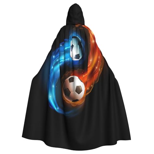 EdWal Coole Fußball-Druck, Unisex, Erwachsene, Kapuzenumhang, Uniform, Kapuzenmantel, für Halloween, Cosplay-Kostüme von EdWal