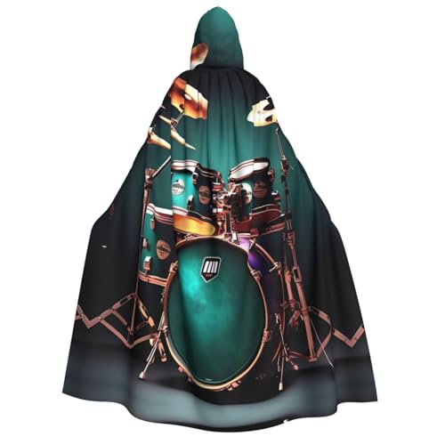 EdWal Cooler Kapuzenumhang mit Schlagzeug-Druck, Deluxe-Umhang für Erwachsene, langlebig, Cosplay, Halloween, Party, Hexenkostüm EdWal Cooler Kapuzenumhang mit Schlagzeug-Druck, Deluxe-Umhang für Erwachsene, langlebig, Cosplay, Halloween, Party, Hexenkostüm von EdWal