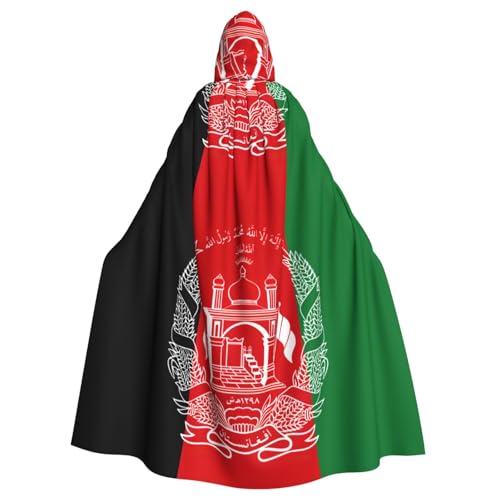 EdWal Flagge von Afghanistan, Unisex, Erwachsene, Kapuzenumhang, Uniform, Kapuzenmantel, für Halloween, Cosplay-Kostüme von EdWal