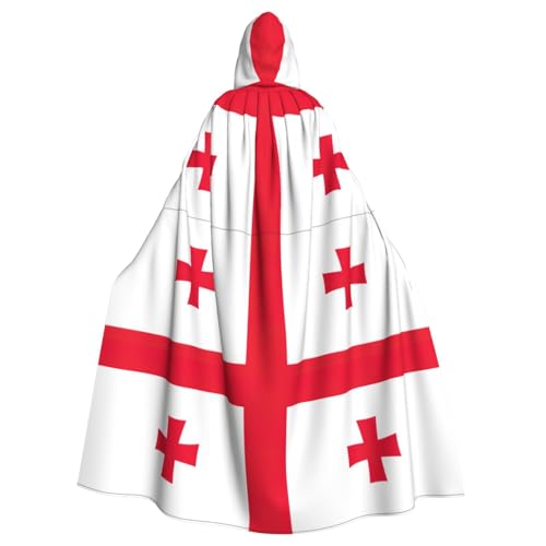 EdWal Flagge von Georgia, Unisex, Erwachsene, Kapuzenumhang, Uniform, Kapuzenmantel, für Halloween, Cosplay-Kostüme von EdWal