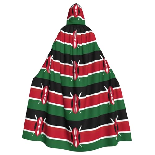 EdWal Flagge von Kenia, Unisex, Erwachsene, Kapuzenumhang, Uniform, Kapuzenmantel, für Halloween, Cosplay-Kostüme von EdWal