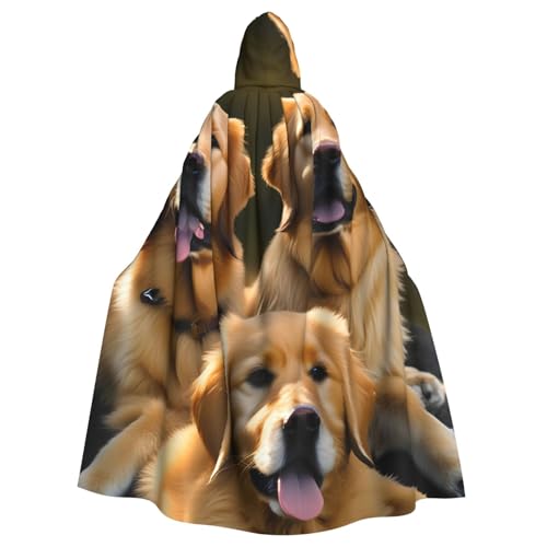 EdWal Golden Retrievers Print Unisex Erwachsene Kapuzenumhang Umhang Uniform Kapuzenmantel für Halloween Cosplay Kostüme von EdWal