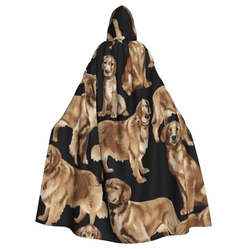EdWal Golden Retrievers Print Unisex Erwachsene Kapuzenumhang Umhang Uniform Kapuzenmantel für Halloween Cosplay Kostüme von EdWal