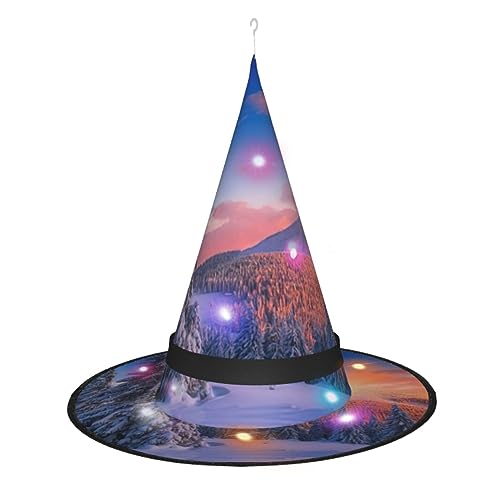 EdWal Halloween-Cosplay-Hexenhüte, Hexenkappe zum Aufhängen, Zauberer-Hexenhut, für Weihnachtsfeier, Gastgeschenk, Winterwunderlandschaften von EdWal