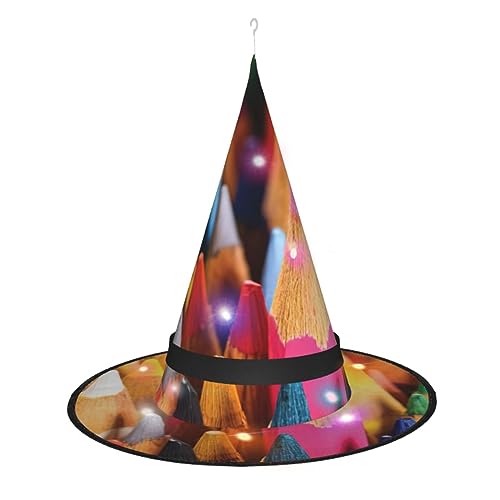 EdWal Halloween-Cosplay-Hexenhüte, Hexenkappe zum Aufhängen, Zauberer-Hexenhut, für Weihnachtsfeier, Gastgeschenke, Buntstifte von EdWal