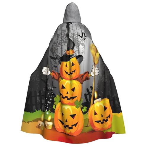 EdWal Halloween-Kürbis-Druck, Kapuzenumhang, Deluxe-Umhang für Erwachsene, langlebig, Cosplay, Halloween, Party, Hexenkostüm EdWal Halloween-Kürbis-Druck, Kapuzenumhang, Deluxe-Umhang für Erwachsene, langlebig, Cosplay, Halloween, Party, Hexenkostüm von EdWal