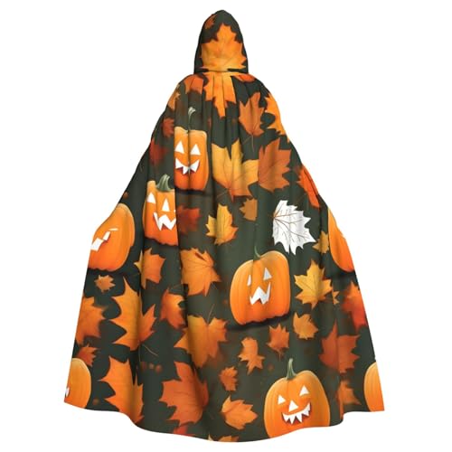 EdWal Happy Thanksgiving Day Kürbis Druck Unisex Erwachsene Kapuzenumhang Umhang Uniform Kapuzenmantel für Halloween Cosplay Kostüme von EdWal