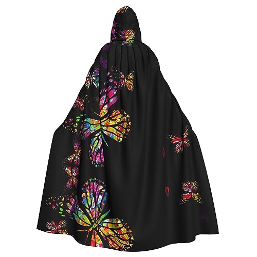 EdWal Hübscher Schmetterlings-Druck, Karnevals-Umhang, mit Kapuze, Umhang, Hexenkostüm, Vampirumhang, Zauberer-Robe, Cosplay-Kostüm EdWal Hübscher Schmetterlings-Druck, Karnevals-Umhang, mit Kapuze, Umhang, Hexenkostüm, Vampirumhang, Zauberer-Robe, Cosplay-Kostüm von EdWal
