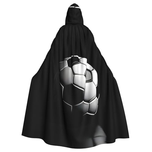 EdWal I Like Fußball-Aufdruck, Unisex, Erwachsene, Kapuzenumhang, Uniform, Kapuzenmantel, für Halloween, Cosplay-Kostüme von EdWal