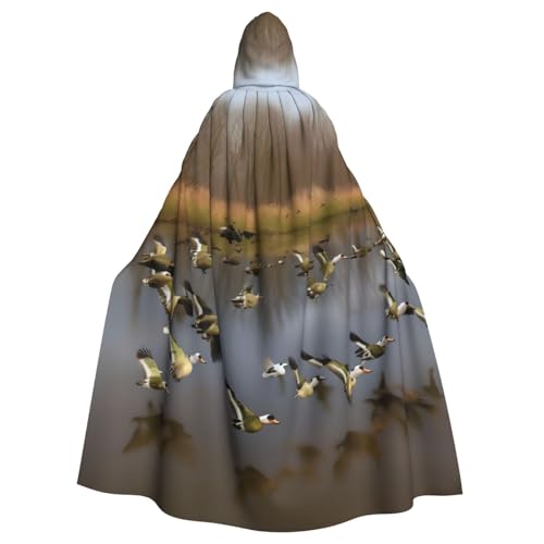 EdWal Jagd fliegende wilde Enten Druck Unisex Erwachsene Kapuzenumhang Umhang Uniform Kapuzenmantel für Halloween Cosplay Kostüme von EdWal