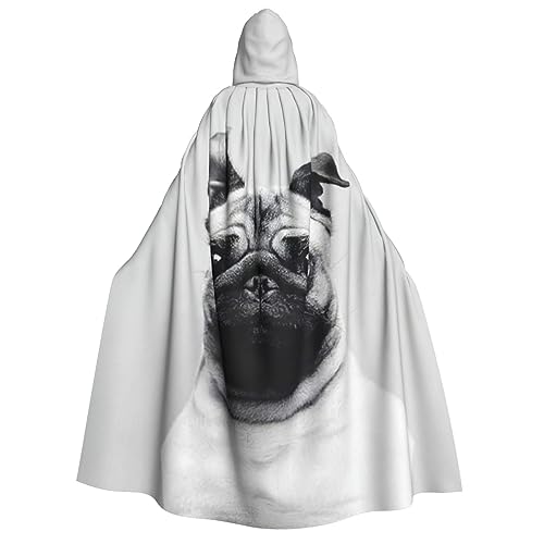 EdWal Kapuzenmantel mit Mops-Aufdruck, Unisex, für Erwachsene, Karnevals-Umhang für Halloween, Cosplay-Kostüme von EdWal