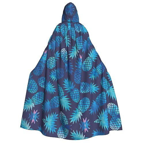 EdWal Kapuzenmantel mit blauem Ananas-Aufdruck, Unisex, für Erwachsene, Karnevals-Umhang für Halloween, Cosplay-Kostüme von EdWal