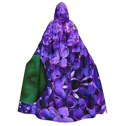 EdWal Kapuzenmantel mit violettem Blumendruck, Unisex, für Erwachsene, Karnevals-Umhang für Halloween, Cosplay-Kostüme von EdWal