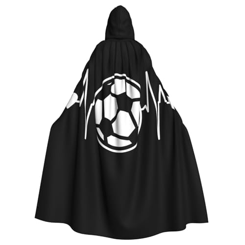 EdWal Kapuzenumhang mit Aufschrift "I Love Soccer Print", Unisex, für Erwachsene, für Halloween, Cosplay-Kostüme von EdWal