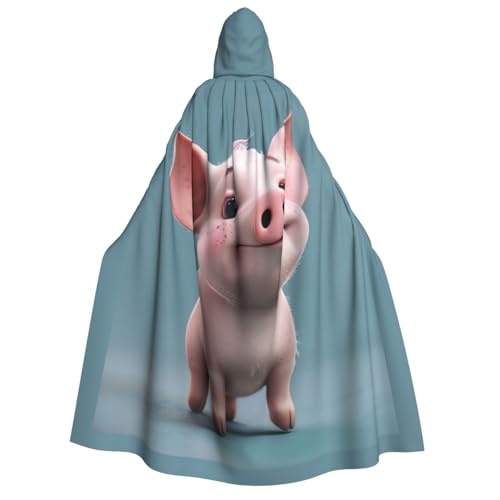 EdWal Kapuzenumhang mit Cartoon-Schweine-Druck, Deluxe-Umhang für Erwachsene, langlebig, Cosplay, Halloween, Party, Hexenkostüm EdWal Kapuzenumhang mit Cartoon-Schweine-Druck, Deluxe-Umhang für Erwachsene, langlebig, Cosplay, Halloween, Party, Hexenkostüm von EdWal