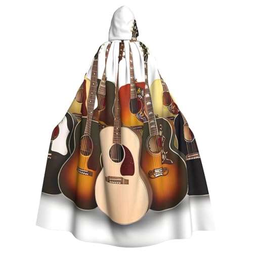 EdWal Kapuzenumhang mit Gitarrendruck, Unisex, Erwachsene, Uniform, Kapuzenmantel, für Halloween, Cosplay-Kostüme von EdWal