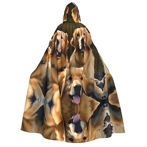 EdWal Kapuzenumhang mit Golden Retriever-Aufdruck, Deluxe-Umhang für Erwachsene, langlebig, Cosplay, Halloween, Party, Hexenkostüm EdWal Kapuzenumhang mit Golden Retriever-Aufdruck, Deluxe-Umhang für Erwachsene, langlebig, Cosplay, Halloween, Party, Hexenkostüm von EdWal