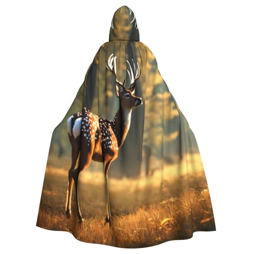EdWal Kapuzenumhang mit Hirsch-Druck, Unisex, Erwachsene, Uniform, Kapuzenmantel, für Halloween, Cosplay-Kostüme von EdWal