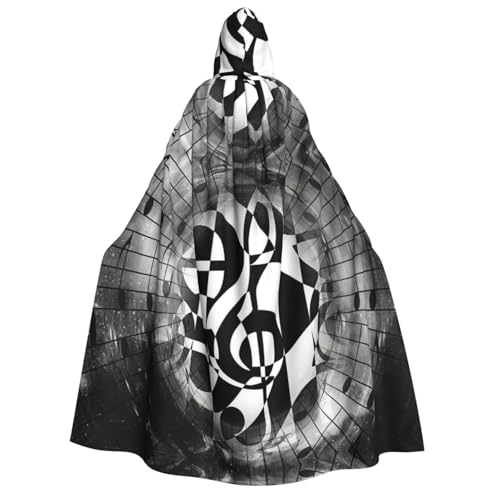 EdWal Kapuzenumhang mit Musik-Notenschlüssel-Druck, Deluxe-Umhang für Erwachsene, langlebig, Cosplay, Halloween, Party, Hexenkostüm EdWal Kapuzenumhang mit Musik-Notenschlüssel-Druck, Deluxe-Umhang für Erwachsene, langlebig, Cosplay, Halloween, Party, Hexenkostüm von EdWal