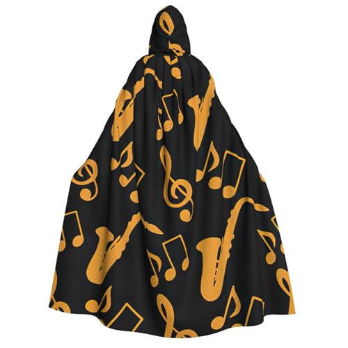 EdWal Kapuzenumhang mit Musiknoten und Drillings-Druck, Deluxe-Umhang für Erwachsene, langlebig, Cosplay, Halloween, Party, Hexenkostüm EdWal Kapuzenumhang mit Musiknoten und Drillings-Druck, Deluxe-Umhang für Erwachsene, langlebig, Cosplay, Halloween, Party, Hexenkostüm von EdWal
