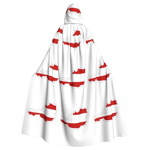 EdWal Kapuzenumhang mit Österreichischer Flagge, Unisex, Erwachsene, Umhang, Uniform, Kapuzenmantel, für Halloween, Cosplay-Kostüme von EdWal