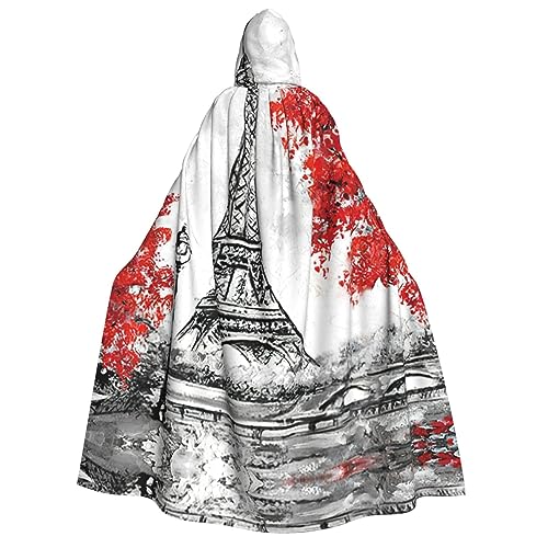 EdWal Kapuzenumhang mit Paris-Druck, Deluxe-Umhang für Erwachsene, langlebig, Cosplay, Halloween, Party, Hexenkostüm EdWal Kapuzenumhang mit Paris-Druck, Deluxe-Umhang für Erwachsene, langlebig, Cosplay, Halloween, Party, Hexenkostüm von EdWal