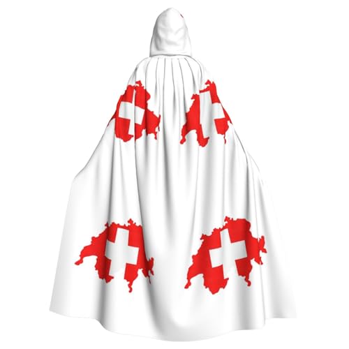 EdWal Kapuzenumhang mit Schweizer Flagge, für Halloween, Weihnachten, für Party, Cosplay, Kostüme, Zauberer, Kapuzenmantel EdWal Kapuzenumhang mit Schweizer Flagge, für Halloween, Weihnachten, für Party, Cosplay, Kostüme, Zauberer, Kapuzenmantel von EdWal