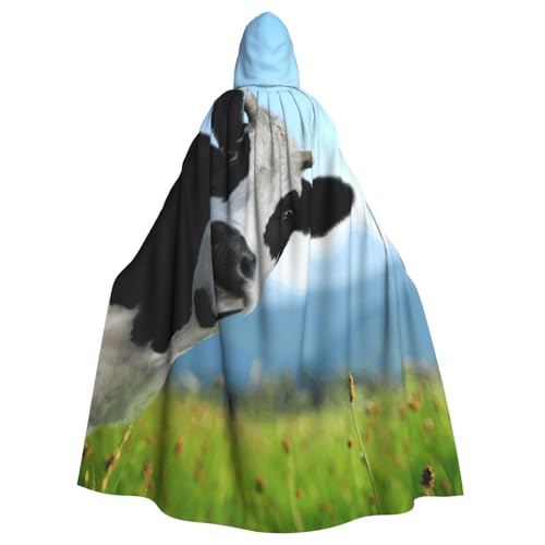 EdWal Kapuzenumhang mit niedlichem Kuh-Druck, Unisex, Erwachsene, Uniform, Kapuzenmantel, für Halloween, Cosplay-Kostüme von EdWal