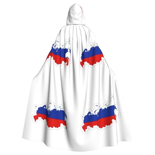 EdWal Kapuzenumhang mit russischer Flagge, Unisex, Erwachsene, Umhang, Uniform, Kapuzenmantel, für Halloween, Cosplay-Kostüme von EdWal