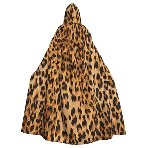 EdWal Leopardenmuster Druck Unisex Erwachsene Kapuzenumhang Umhang Uniform Kapuzenmantel für Halloween Cosplay Kostüme von EdWal
