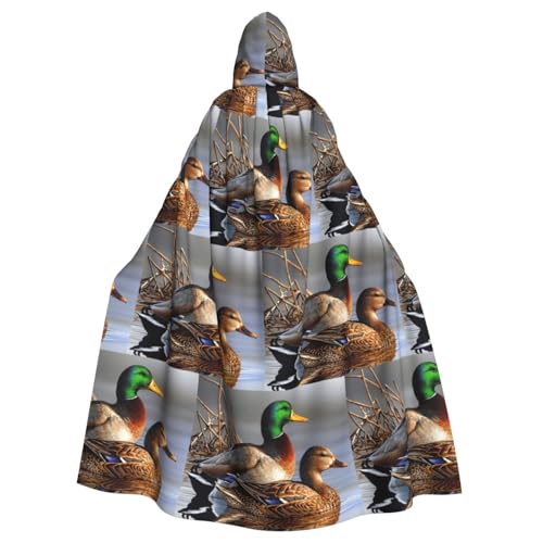 EdWal Mallard Duck Print Unisex Erwachsene Kapuzenumhang Umhang Uniform Kapuzenmantel für Halloween Cosplay Kostüme von EdWal