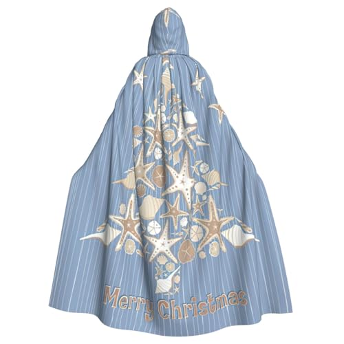 EdWal Muschel-Weihnachtsdruck, Unisex, Erwachsene, Kapuzenumhang, Uniform, Kapuzenmantel, für Halloween, Cosplay-Kostüme von EdWal