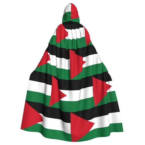 EdWal Palästina Flag1 Print Unisex Erwachsene Kapuzenumhang Umhang Uniform Kapuzenmantel für Halloween Cosplay Kostüme von EdWal