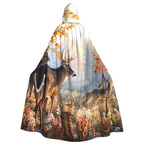 EdWal Reh Wildlife Kunstdruck Unisex Erwachsene Kapuzenumhang Umhang Uniform Kapuzenmantel Robe für Halloween Cosplay Kostüme von EdWal