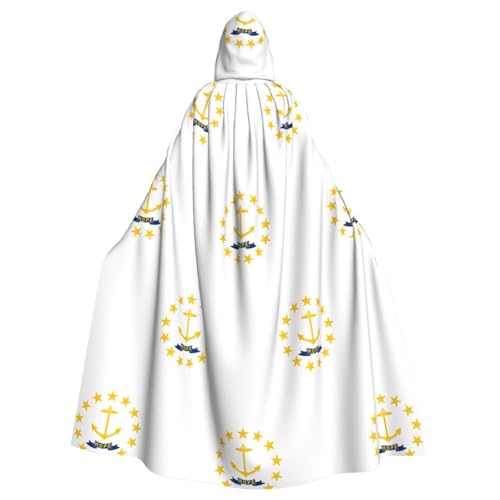 EdWal Rhode Island State Flag Print Unisex Erwachsene Kapuzenumhang Umhang Uniform Kapuzenmantel für Halloween Cosplay Kostüme von EdWal