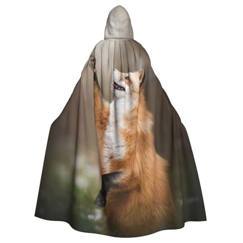 EdWal Tier-Fuchsmuster-Druck, Unisex, Erwachsene, Kapuzenumhang, Uniform, Kapuzenmantel, für Halloween, Cosplay-Kostüme von EdWal