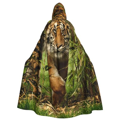 EdWal Tiger im Dschungel-Druck, Unisex, Erwachsene, Kapuzenumhang, Uniform, Kapuzenmantel, für Halloween, Cosplay-Kostüme von EdWal