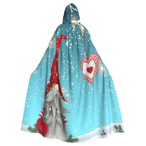 EdWal Traditioneller Weihnachts-Wichtel-Druck, Unisex, Erwachsene, Kapuzenumhang, Uniform, Kapuzenmantel, für Halloween, Cosplay-Kostüme von EdWal