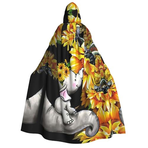 EdWal Umhang mit Kapuze für Mutter und Baby, Elefant, Sonnenblumen, Deluxe, für Erwachsene, langlebig, Cosplay, Halloween, Party, Hexenkostüm EdWal Umhang mit Kapuze für Mutter und Baby, Elefant, Sonnenblumen, Deluxe, für Erwachsene, langlebig, Cosplay, Halloween, Party, Hexenkostüm von EdWal