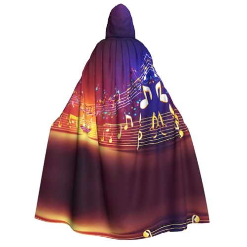 EdWal Umhang mit buntem Musiknoten-Druck, Deluxe-Umhang für Erwachsene, langlebig, Cosplay, Halloween, Party, Hexenkostüm EdWal Umhang mit buntem Musiknoten-Druck, Deluxe-Umhang für Erwachsene, langlebig, Cosplay, Halloween, Party, Hexenkostüm von EdWal