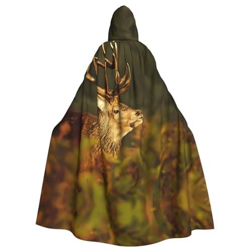EdWal Unisex Erwachsene Kapuzenumhang mit Tier-Hirsch-Druck, Uniform, Kapuzenmantel, für Halloween, Cosplay-Kostüme von EdWal