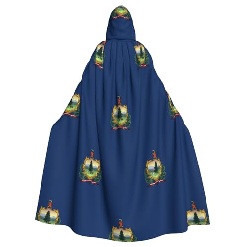 EdWal Vermont State Flag Print Unisex Erwachsene Kapuzenumhang Umhang Uniform Kapuzenmantel für Halloween Cosplay Kostüme von EdWal