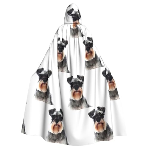 EdWal Well-Behaved Schnauzer Print Unisex Erwachsene Kapuzenumhang Umhang Uniform Kapuzenmantel für Halloween Cosplay Kostüme von EdWal