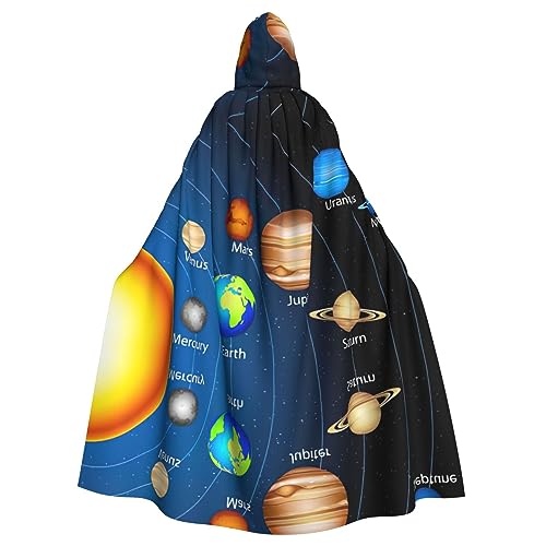 EdWal Weltraum-Sonnensystem-Umhang, mit Kapuze, Umhang, Hexenkostüm, Vampirumhang, Zauberer-Robe, Cosplay-Kostüm von EdWal